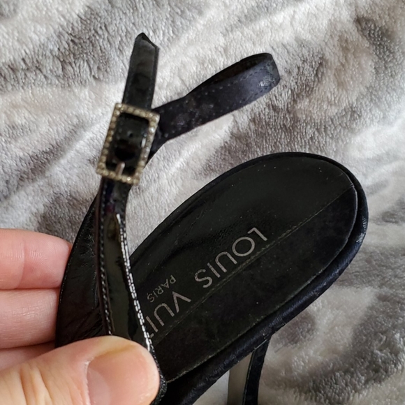 Louis Vuitton Strappy Black Sandal 3.5Inch Hill 39 - Picture 5 of 16